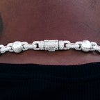 Iced Plain Ball Chain in White Gold - 10mm