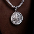 GLD Chief Coin Pendant in White Gold