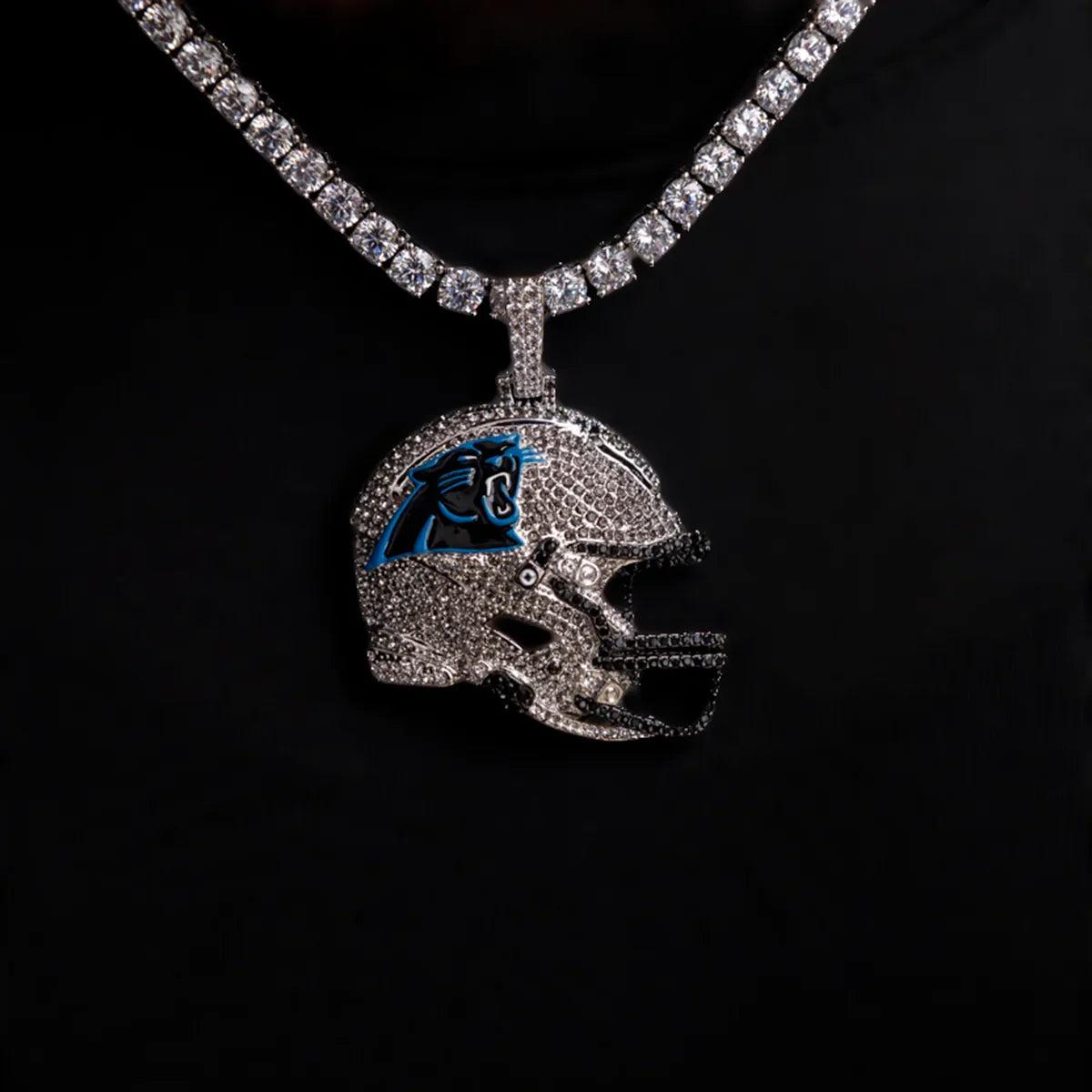 2025 Carolina Panthers Team Helmet Pendant - White Gold