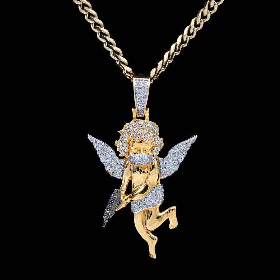 Masked Angel Pendant in Yellow Gold