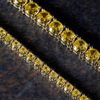 GLD X Bloody Osiris Iced Canary 3mm Diamond Tennis Chain in Yellow Gold Vermeil