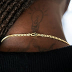 Micro Cuban Chain + Bracelet in Yellow Gold- 3mm