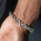 Palm Chain Bracelet in White Gold - 8mm