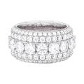 Moissanite 5 Layer Diamond Band Ring in Sterling Silver