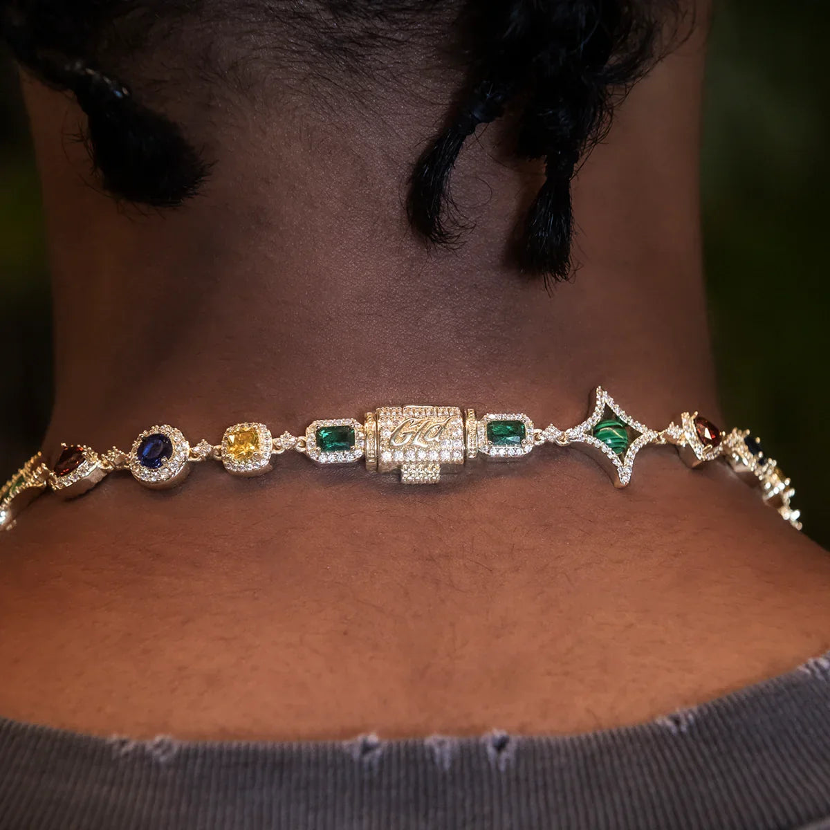 Colored Gemstone Chain + Bracelet Bundle in Yellow Gold