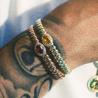 Iced Burgundy Oval Cuff in Rose Gold + Iced Canary Oval Cuff in Yellow Gold Bundle - 3mm