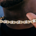 Diamond Cluster Mariner Chain in Yellow Gold