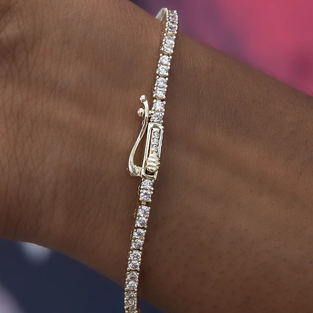 Diamond Tennis Bracelet in Yellow Gold- 2mm
