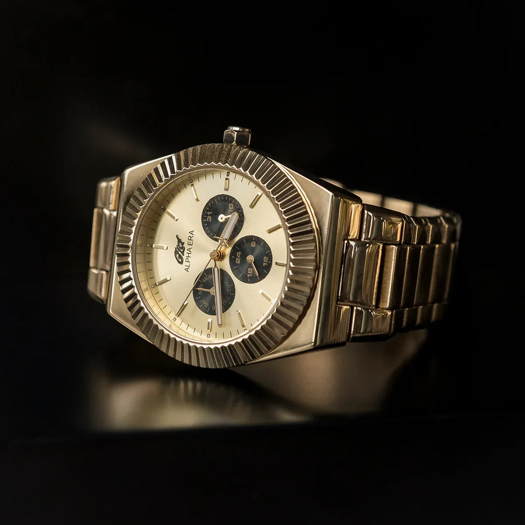 42MM Black Chrono Dial Fluted Bezel Alpha Era®