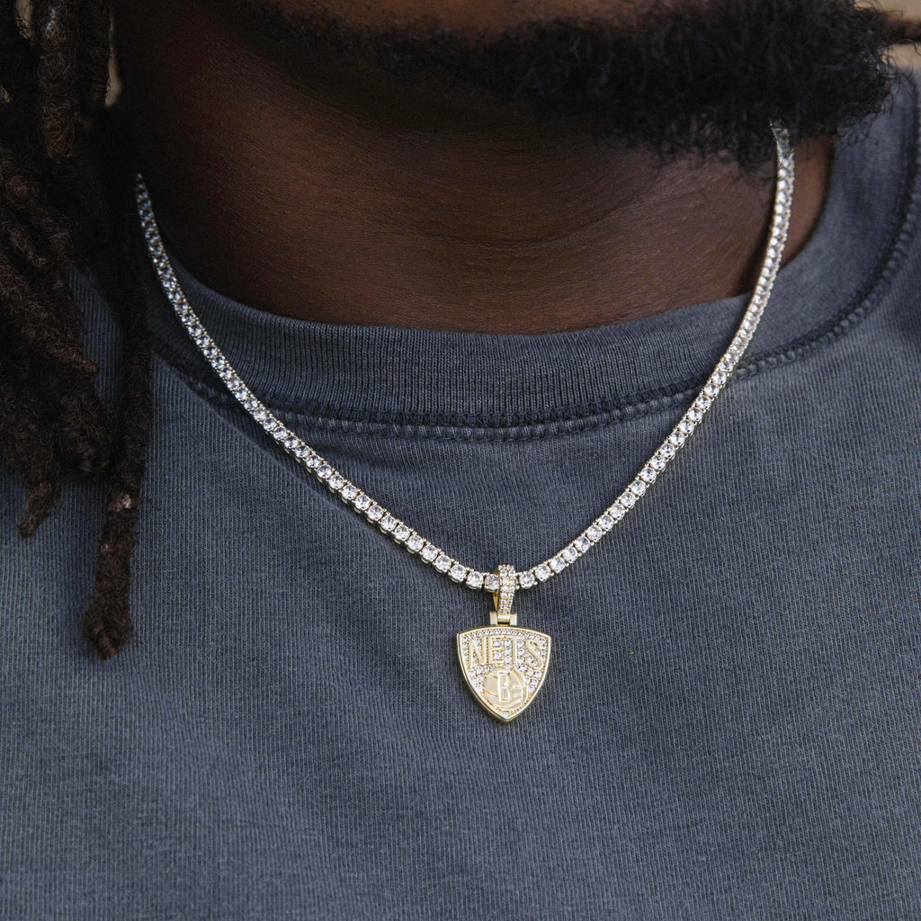 Brooklyn Nets Official NBA Micro Logo Pendant