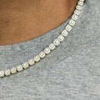 Micro Clustered Tennis Chain in Yellow Gold - 6mm