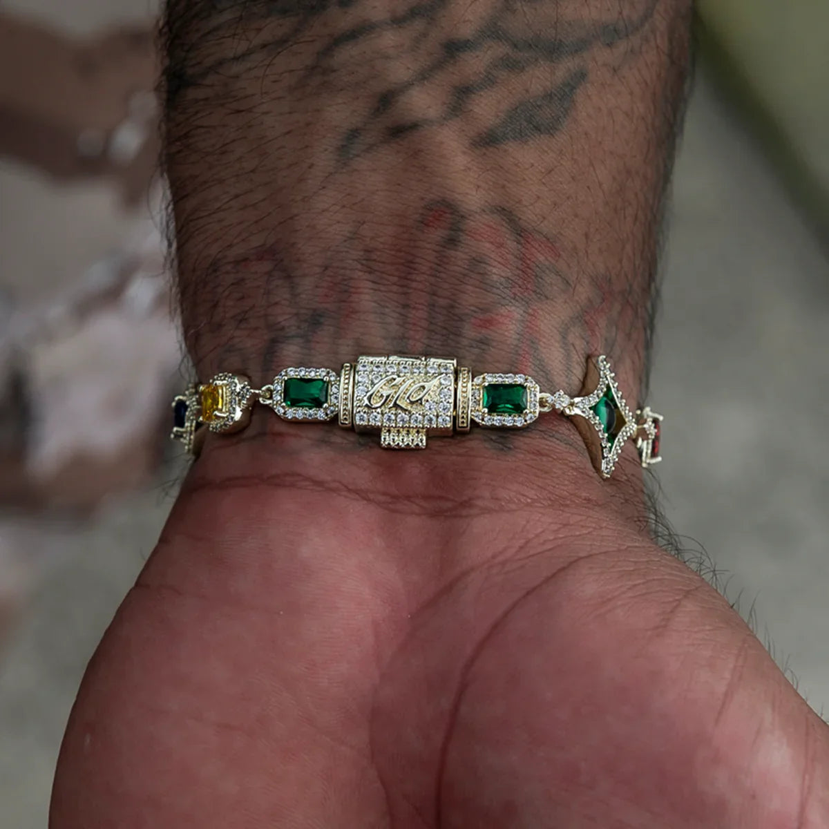 Colored Gemstone Chain + Bracelet Bundle in Yellow Gold