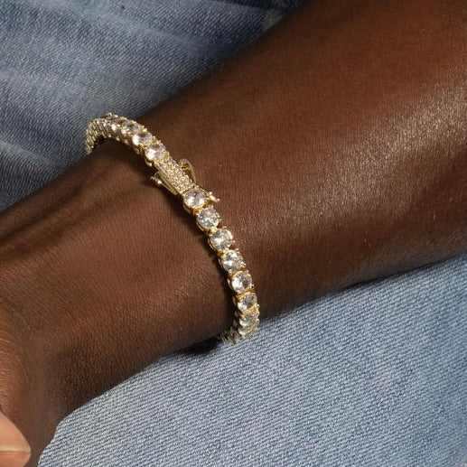 Diamond Tennis Chain + Bracelet Bundle in Yellow Gold - 5mm