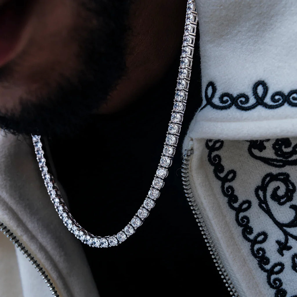 Diamond Tennis Chain in White Gold- 5mm