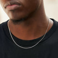 Micro Cuban Chain in White Gold - 2mm