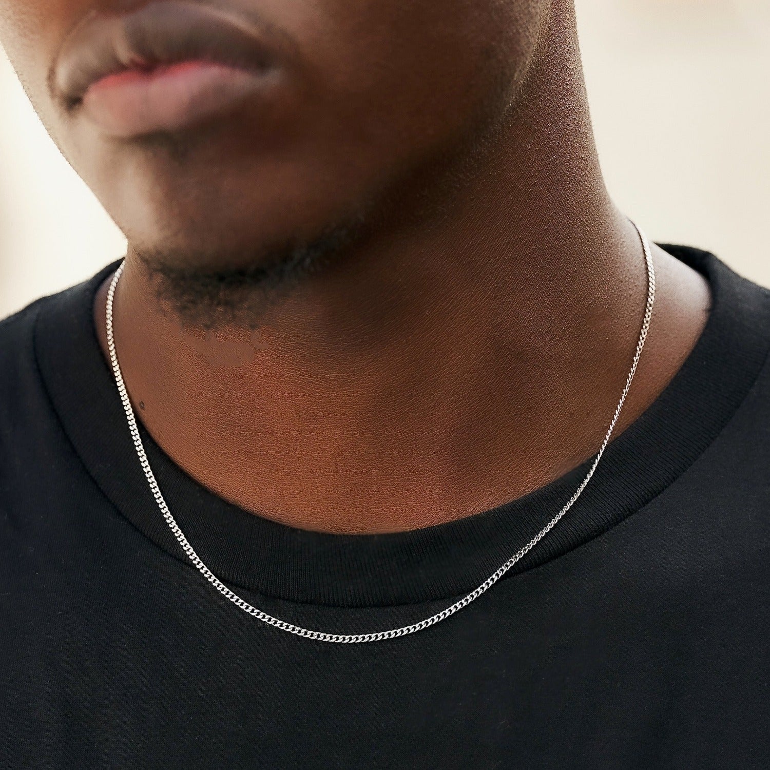 Micro Cuban Chain in White Gold - 2mm