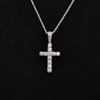 Micro Diamond Cross Pendant in White Gold
