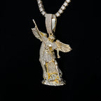 Extra Large Saint Michael Pendant in Yellow Gold