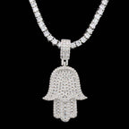 Hamsa Pendant in White Gold