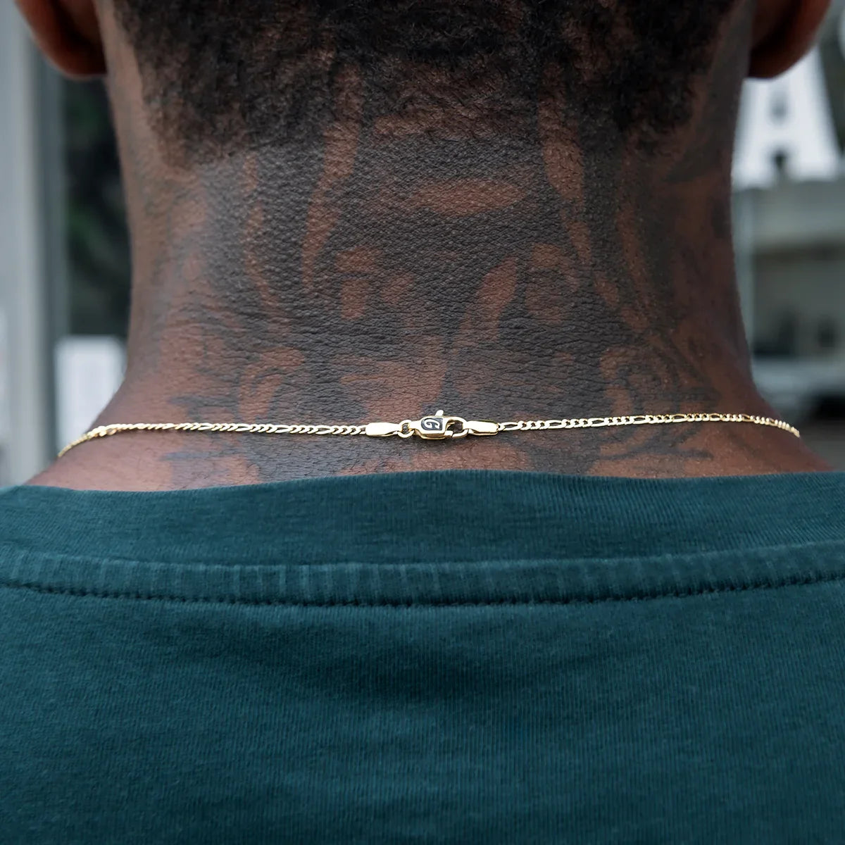 Figaro Chain + Bracelet Bundle in Yellow Gold- 2mm