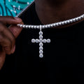 Large Diamond Cross Pendant in White Gold