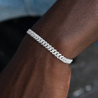 Micro Diamond Prong Chain + Bracelet Bundle in White Gold - 6mm