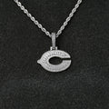 Chicago Bears Official NFL Micro Logo Pendant in White Gold