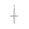 Moissanite Diamond Cross Micro Pendant in Sterling Silver
