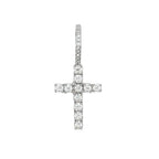 Moissanite Diamond Cross Micro Pendant in Sterling Silver