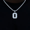 Pave Number Pendants in White Gold