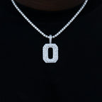 Pave Number Pendants in White Gold