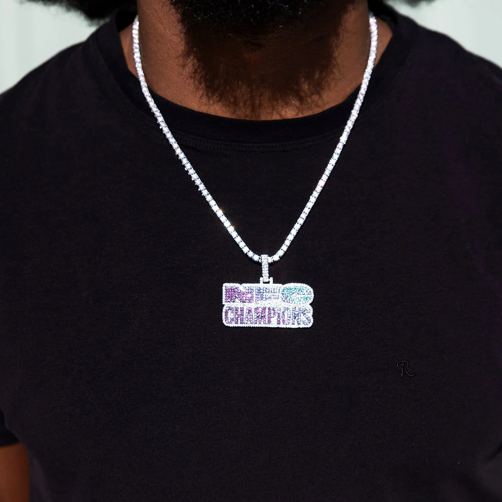 Iced 2025 NFC Champions Official NFL Pendant in White Gold