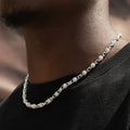 Iced Ball Box Link Chain in White Gold - 6mm