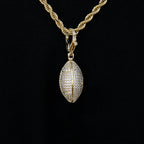 Football Clip On Pendant in Yellow Gold