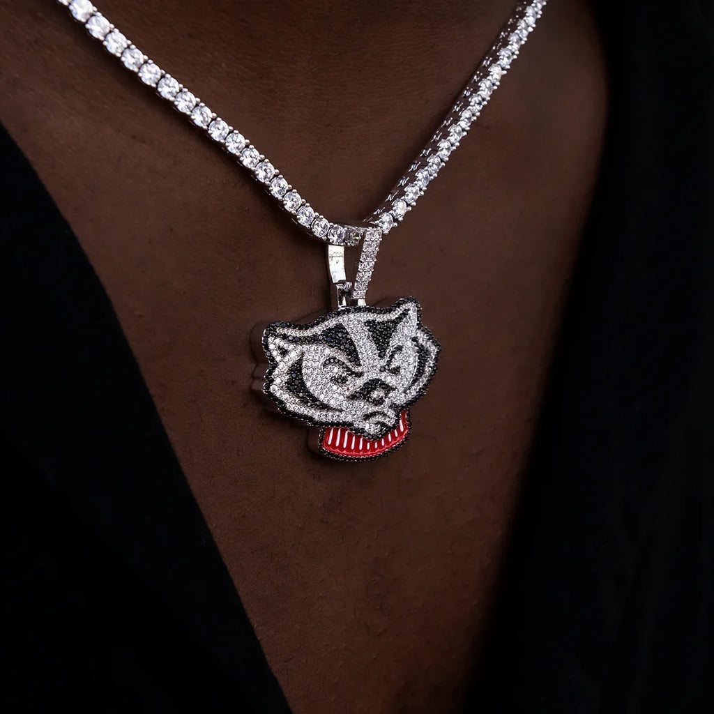 Wisconsin Bucky Badger Official NCAA Mascot Pendant