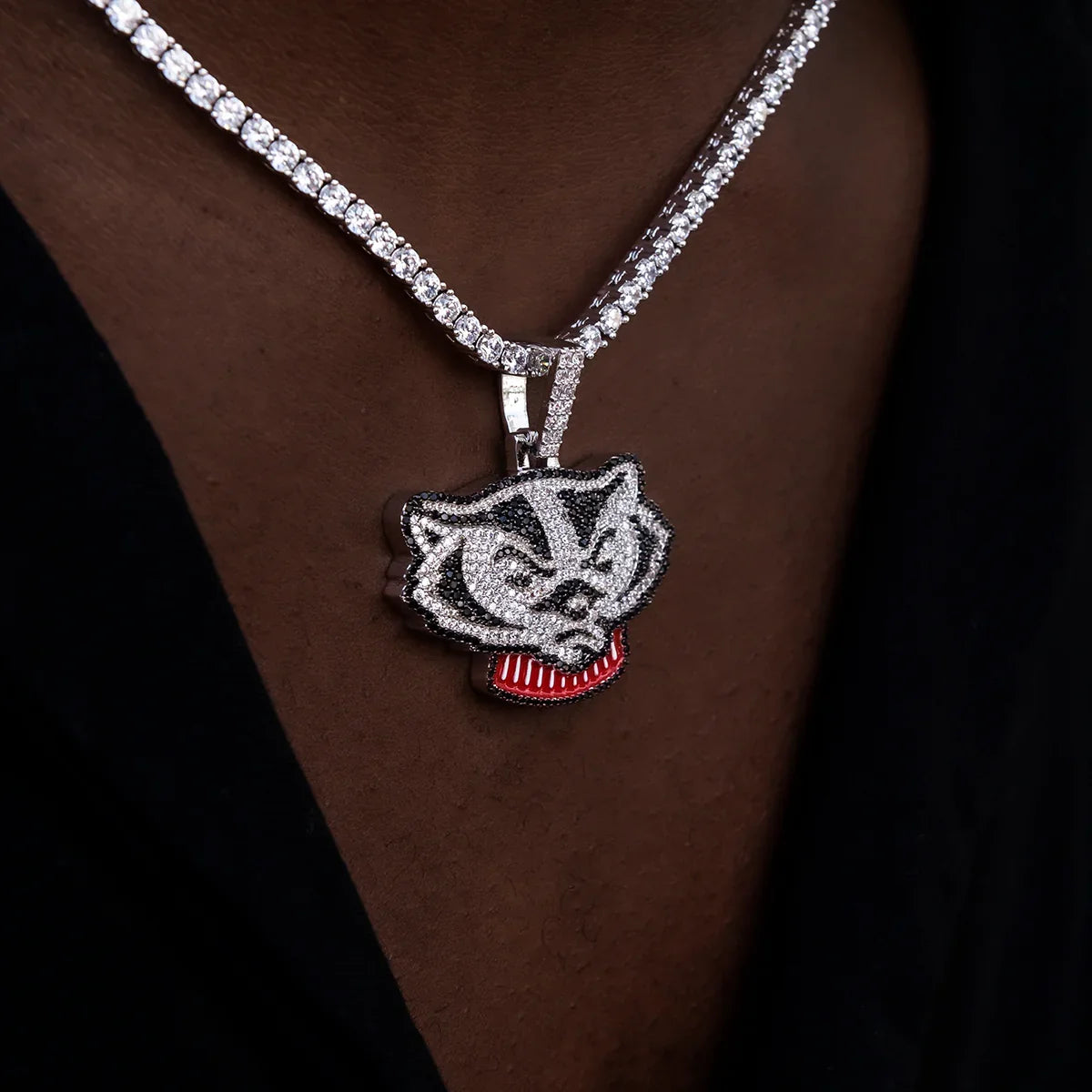 Wisconsin Bucky Badger Official NCAA Mascot Pendant