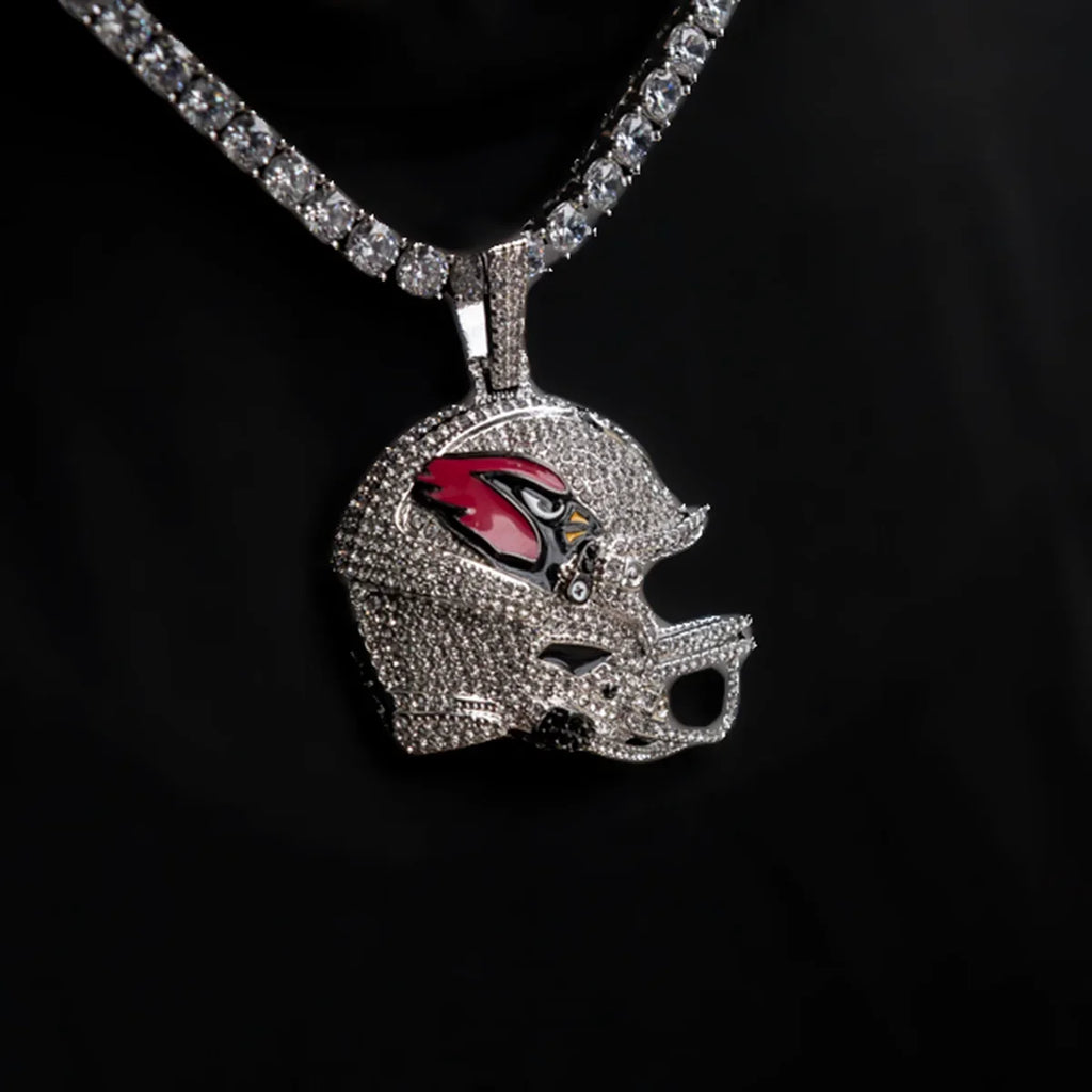 2025 Arizona Cardinals Team Helmet Pendant - White Gold