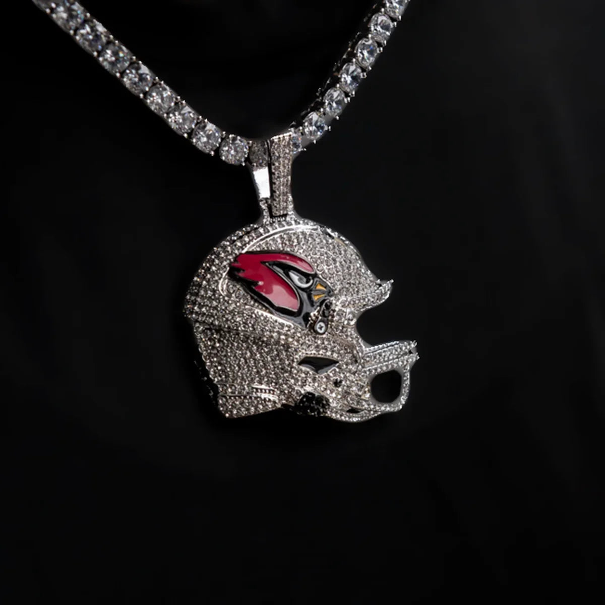 2025 Arizona Cardinals Team Helmet Pendant - White Gold