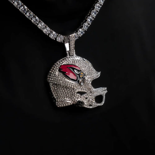 2025 Arizona Cardinals Team Helmet Pendant - White Gold