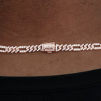 Diamond Figaro Chain in Rose Gold- 6mm