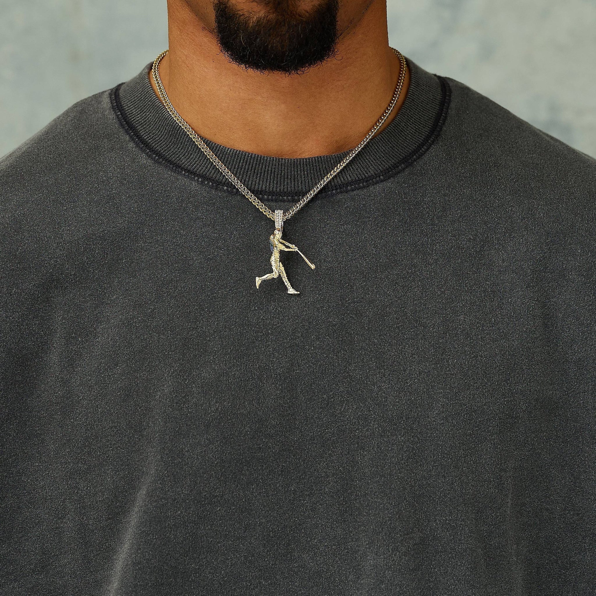 Los Angeles Dodgers Betts Official MLBPA Polished Batting Pendant in Yellow Gold