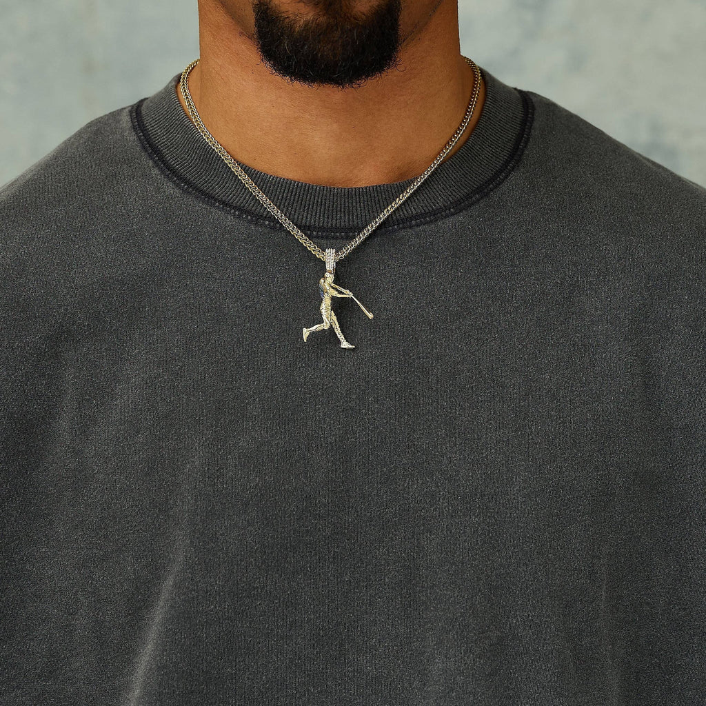 Los Angeles Dodgers Betts Official MLBPA Polished Batting Pendant in Yellow Gold