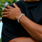 Iced XOXO Tennis Chain Bracelet in White Gold