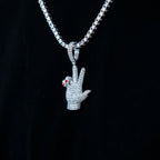GLD X Ryan William's Peace Sign Pendant in White Gold