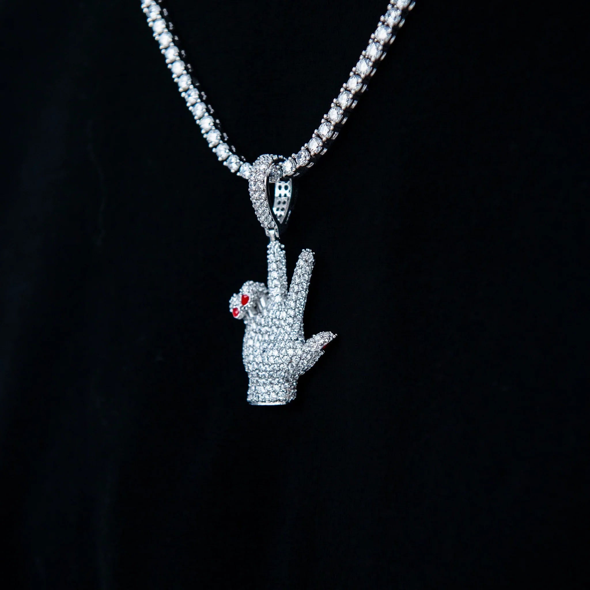 GLD X Ryan William's Peace Sign Pendant in White Gold