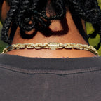 GLD X Bloody Osiris Iced Canary Voronoi Link Chain in Yellow Gold