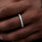 3mm Eternity Band Ring in White Gold Vermeil