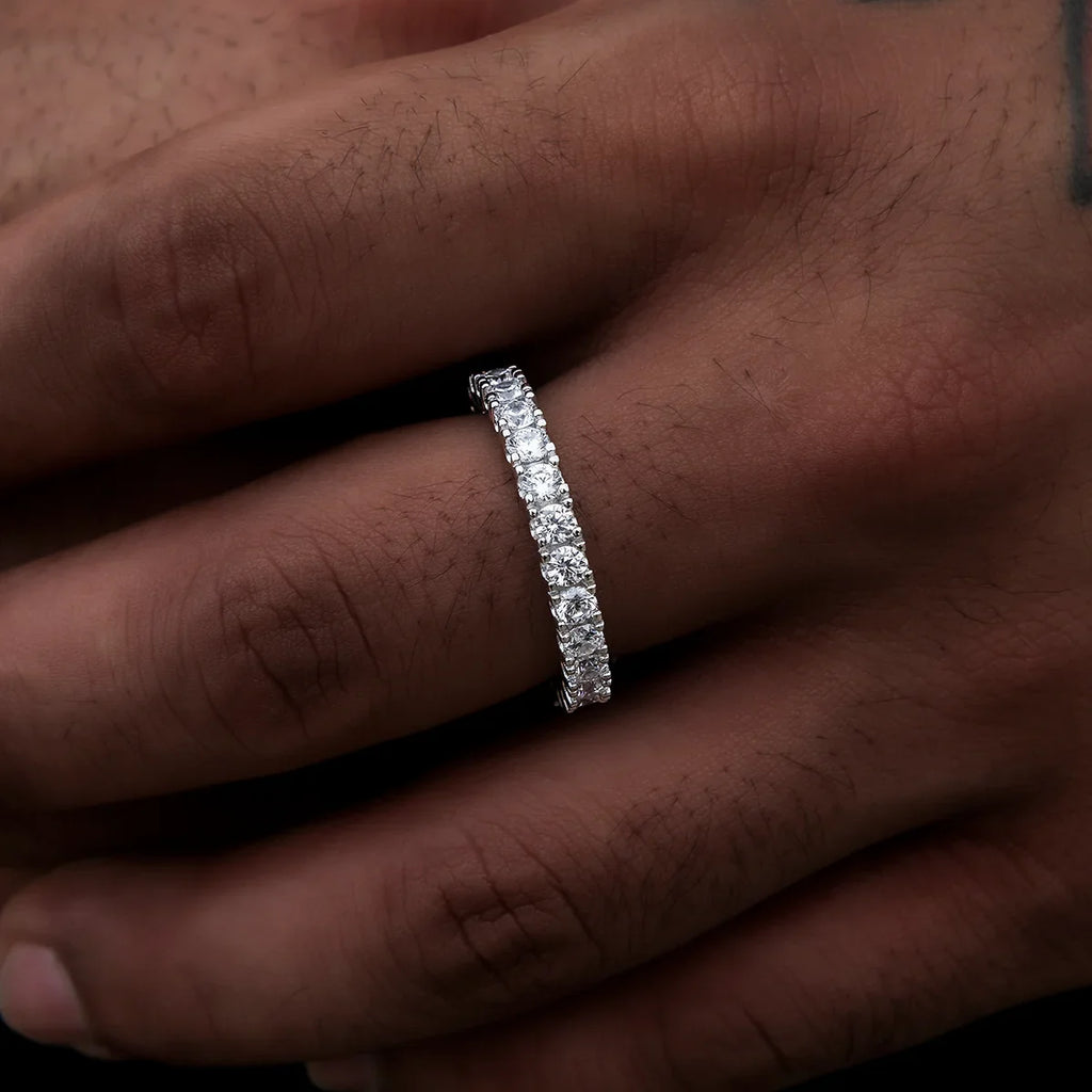3mm Eternity Band Ring in White Gold Vermeil