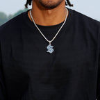 Seattle Kraken Official NHL Logo Pendant in White Gold