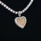 Canary Diamond Baguette Heart Pendant